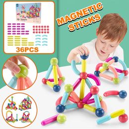 Magnetic Designer Set Of 64 Sticks Magnet Building Blocks Accessories Educational Constructor Toys For Children Educational Toy Q0723