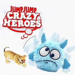 Interactive Monster Plush Giggle Ball Shake Crazy Bouncer Dog Toy Exercise Electronic For Puppy Motorised Entertainment Pets 211111