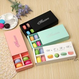 NEW5 Colours Candy Colour Macaron Box 12 Cells Gift Wrap Cake Biscuit Muffin Boxes 20*11*5CM Food Packaging Gifts Paper LLF11676