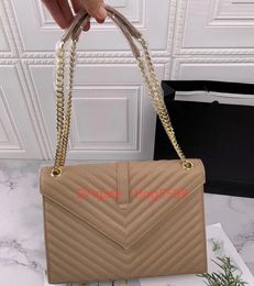 2021 Luxury Designers Women Bag V-Type Fashion Messenger Shoulder Wallet High Quality Leather Handbag Golden Chain