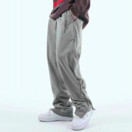 Hixiaohe Mens 3/4 Cotton Jogger Capri Shorts Sweatpants Workout Pants with Zipper Pockets