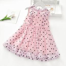 Girls European and American Dresses Children's Princess Party Birthday Sleeveless Lace Dress Kids Summer Clothes Q0716