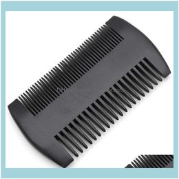 Care & Styling Tools Hair Productshair Brushes Black Double Toothed Beard Comb Mens Mahogany Drop Delivery 2021 Ndlfp