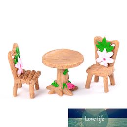 1Sets Table Chair Miniatures Resin Craft DIY Fairy Garden Micro Landscape Bonsai Figurines Ornaments Home Decoration Accessories