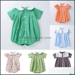 Rompers Jumpsuits&Rompers Baby & Kids Clothing Baby, Maternity Girls Boys Floral Plaid Romper Onesies Infant Toddler Lattice Jumpsuits Summe
