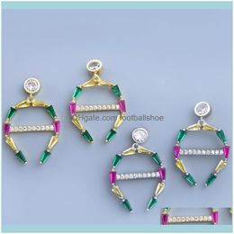 Charm Jewelrydesigners S925 Sier Japanese And Korean Net Red Wind Niche Design Full Diamond Geometric Small Earrings Err75 Drop Delivery 202