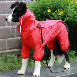 Pet Dog Raincoat Outdoor Waterproof Clothes Hooded Jumpsuit Overalls For Small Big Dogs Rain Cloak French Bulldog Labrador 211106