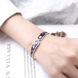 New Arrival Hot 316 Stainless Steel Vintage Style Rose Gold Female Crystals Bangle for Women Lover Gift Q0717