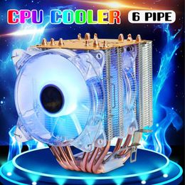 Heatpipes RGB Cooler Fan 3PIN CPU PC Computer Silent Cooling Fans Heatsink Radiator For Intel LGA775/115X 1366&AMD & Coolings