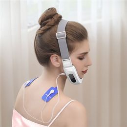 Micro Current Electric Face Slimming Belt V Chin Lift Massager Rechargeable Anti Age Slimmer with Electrode Pads 31 220216