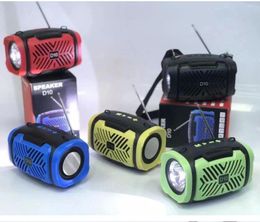 Portable Speaker with Flashlight Outdoor Indoor FM Radio Wireless Subwoofer Creative Gift Strap Small Stereo 10M Distance 1200mah Blue Black Yellow Green