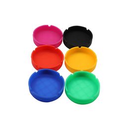 Circular creative silicone ashtray waterproof fall resistant home gift office vehicle Ash tray