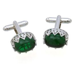 10pairs/lot Big Crystal Cuff Links Retro Green Jewel Stone Cufflinks Men's Jewelry Wedding Gift