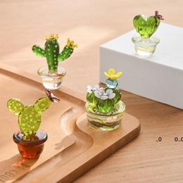 Novelty Items Glass Plant Cactus, 8 Design Optional Living Room Desktop Creative Cute Mini Ornaments Elegant Gift RRF11194