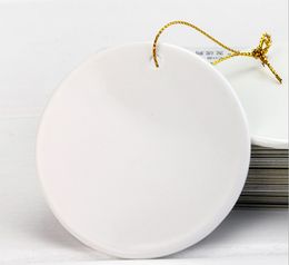 Sublimation christmas tile pendant hanging 3 inch round coating ornament decoration for diy lovers