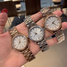 Fashion women stainless steel rhinestone Date watches female Mother of pearl shell wristwatch geometric quartz clock 36mm