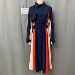 Europe Style Autumn Women's Long Sleeves Turn Down Collar A Line Dress Female Ladies Casual Dresses A4187 210428