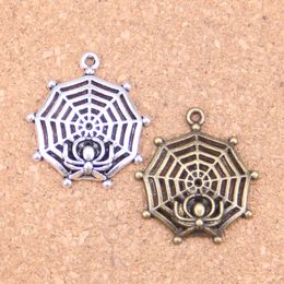 36pcs Antique Silver Bronze Plated spider cowbweb halloween Charms Pendant DIY Necklace Bracelet Bangle Findings 30*27mm