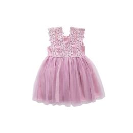 Girls' dresses for summer style princess western lace mesh P4624 210622