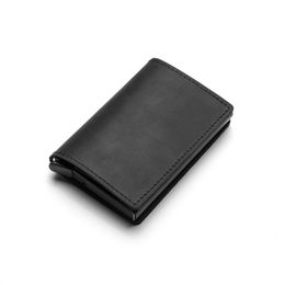 Smart Wallet 2021 Genuine Leather Theft Holder Box Slim Clutch Pop-Up For business Men