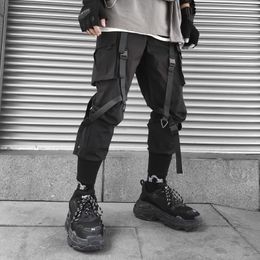 Mode Herren Hip Hop Kleidung Streetwear Cargo Plaid Hosen für Männliche Jogger Harem High Street Polyester Sport Hosen W220307