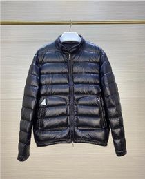 Men Stand Collar Down Coat Soft Warm Double Zipper Slim Design Jacket Waterproof Parkas Black Size 12345