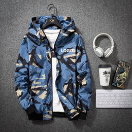 Mann Camouflage Druck Jacken Mode Trend Hip Hop Zipper Pullover Windjacke Mäntel Designer Männliche Benutzerdefinierte Mit Kapuze Streetwear Outer