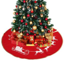 Christmas Decorations Tree Skirt Merry Party Decoration Round Floor Mat Ornament Burlap Festival Carpet Cover 2022 Year