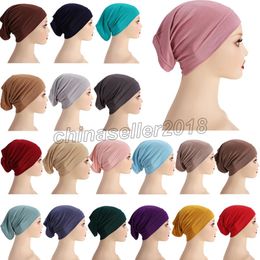 Full Cover Inner Muslim Modal Hijab Cap Islamic Head Wear Hat Underscarf Tube Bone Bonnet Turkish Scarves Muslim Solid Headcover