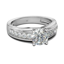 RedWood Famous Brand 1ct Moissanite Ring For Women Solid 925 Sterling Silver 18K White Gold Plated Diamond Rings Wedding Jewellery