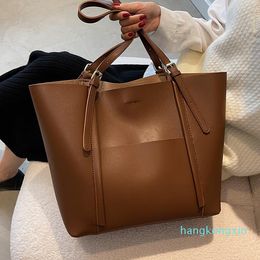 Evening Bags Vintage Casual Women Tote Bag High Capacity Soft Leather Shopper For Travel Roomy Female Shoulder Set Big Hobos Handbag