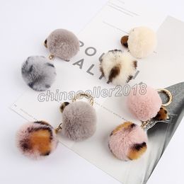 Trinket Fluffy Artificial Rabbit Fur Ball Key Chain Pompons Keychain Women Car Bag Key Ring Jewelry Gift