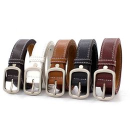 PU Leather Belt for Woman Luxury Brand Vintage Pin Buckle Jeans Waist Belts Men Ladies Retro Black Strap G220301