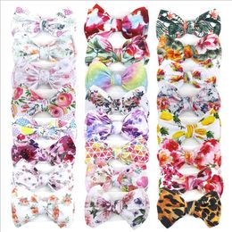 Baby Girl Big Bows Hairband Floral Soft Headband Elastic Newborn Turban Infant Flower Printed Headwear Hair Accessories 24 Designs BT5390