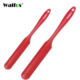 WALFOS Set of 2 Silicone Spatula Red High Heat Resistant Kitchen Spatulas Non-Stick Spatula for Baking Cooking 210326