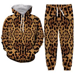 2022 New Men/Womens Leopard Funny 3D Print Fashion Tracksuits Hip Hop Pants + Hoodies ok060