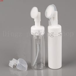 200ml Empty white PP Bottle Silicone Brush Foam Plastic Bottles Container 200CC Foaming Pump Face Washinggood qty