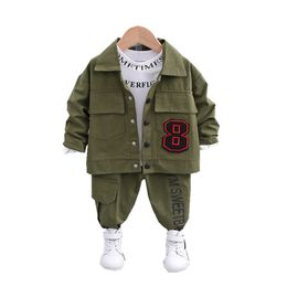 Spring Autumn Children Cotton Clothes Baby Boys Girls T Shirts Jacket Pants 3Pcs/sets Infant Kids Fashion Toddler Tracksuits 211224