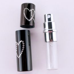 5ML Double Love Heart Woman Perfume Bottle Atomizer Refillable Portable Metal Aluminum Glass Empty Container