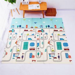 Foldable Baby Play Mat 1cm Crawling Carpet XPE Puzzle Toys for Children Soft Floor Room Decor Activity Pad Gym Game Kids Rug 210320