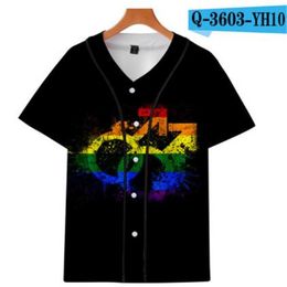 Men's Baseball Jersey 3d T-shirt Printed Button Shirt Unisex Summer Casual Undershirts Hip Hop Tshirt Teens 069