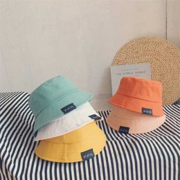 Baby Hat Summer Leisure Solid Bucket Hat Unisex Baby Sun Cap Children Boy Caps Girl Fisherman Hats 211023