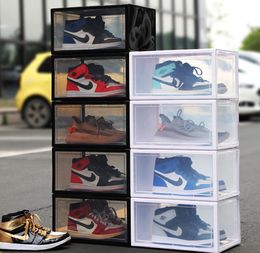 The latest 38X26X20CM transparent clamshell shoe storage box, multi-functional and large-capacity, a variety of styles to choose from, support customization