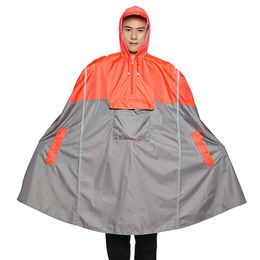 Qian portable raincoat men's and women's outdoor poncho backpack reflective design bike climbing travel rain cover