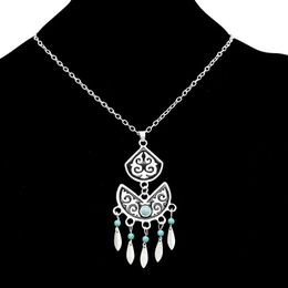 Earrings & Necklace Fashion Bohemian Vintage Tibet Jewelry Set Tassels Drop Women Chain Pendant Gift