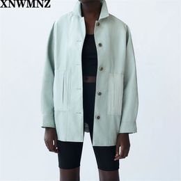 contrast faux leather jacket Jacket with lapel collar long sleeves matching front pockets Button-up fastening on the 210520