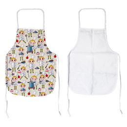 Heat Transfer Kitchen Apron Polyester Home Sublimation Blank Half Length Sleeveless Aprons DIY Mother's Day Gift 70*48CM