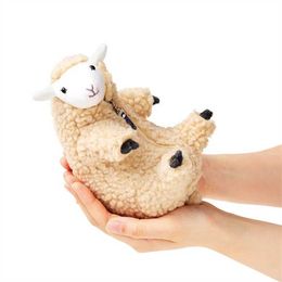 Shaved Wool Sheep Plush Toy Educational Stuffed Animal Removable Clothes Plushies Figure Kids Soft Doll Children Gift Room Decor H1025