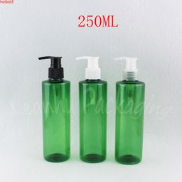 250ML Green Flat Shoulder Plastic Bottle , 250CC Shower Gel / Lotion Sub-bottling Empty Cosmetic Container ( 25 PC/Lot )goods