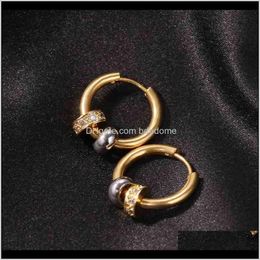 & Hie Drop Delivery 2021 Mens Hip Hop Hoop Earrings Jewellery Womens Gold Plated Vintage Earring With Diamond 96Hdw